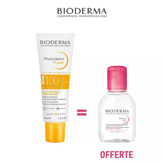 BIODERMA COFFRET PHOTODERM FLUID MAX TEINTE TRES CLAIRE  SPF100 40ML + SENSIBIO H2O 100ML