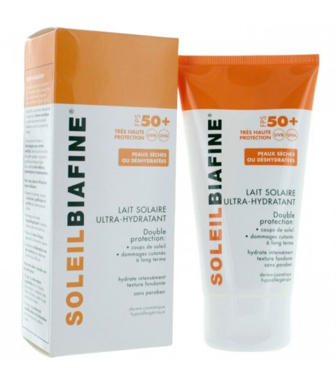 SOLEIL BIAFINE LAIT SOLAIRE ULTRA-HYDRATANT FPS 50+ PEAUX SÈCHES ET DÉSHYDRATÉS