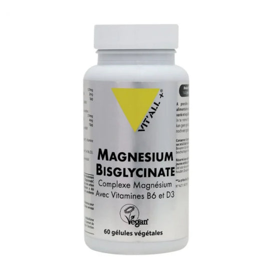 VITALL+ MAGNESIUM BISGLYCINATE COMPLEXE AVEC VITAMINES B6 ET D3 B60 GELULES